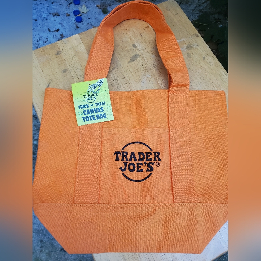 Trader Joe's Orange Canvas Tote Bag
